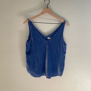 Loft‎ velvet shell tank in ocean sapphire sleeveless blouse size  small petite